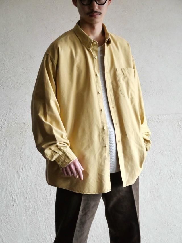 1990s Vintage J.CREW Cotton B.D. Shirt Yellow