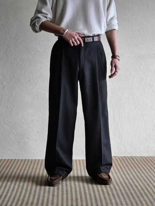 1990~00's Burberrys 3tucks Wool Trousers