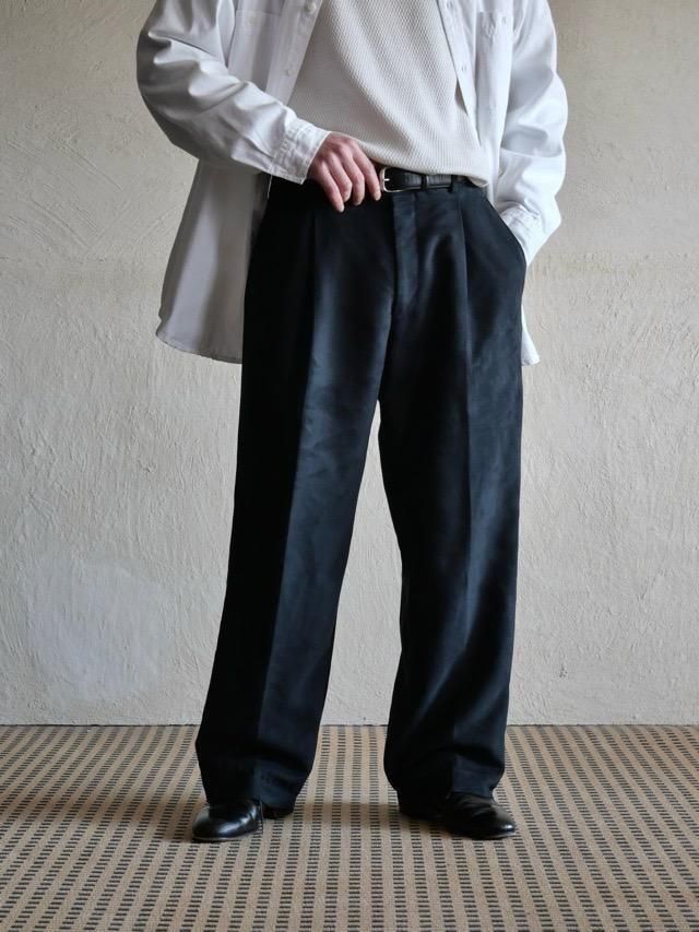 00's Artificial-suede Trousers "Dark-navy"
