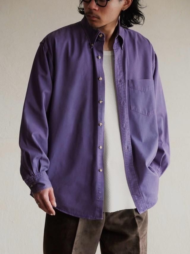 1990s Vintage Cotton Twill Shirt  Purple