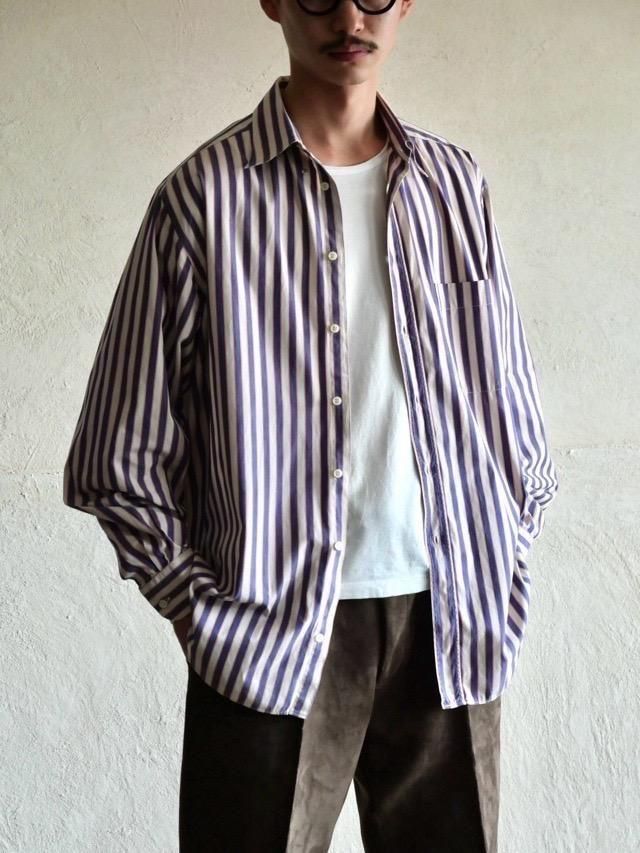 1990's GIORGIO ARMANI Le Collezioni Cotton Stripes Shirt, Made in Italy.