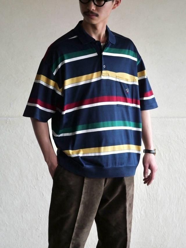 1990's Paul&Shark Cutsew Border Polo Shirt