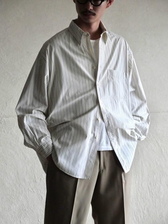 00's GAP Cotton Stripe B.D.Shirt