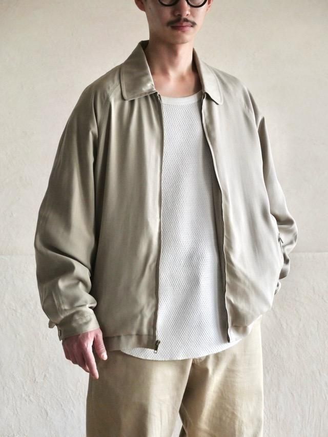 00s BARACUTA Silk Herringbone Twill Zip-up Blouson