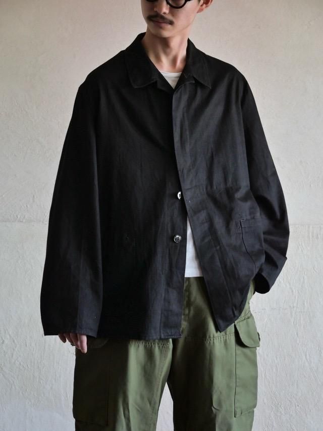 1980s Euro Herringbone Work Jacket, Black
