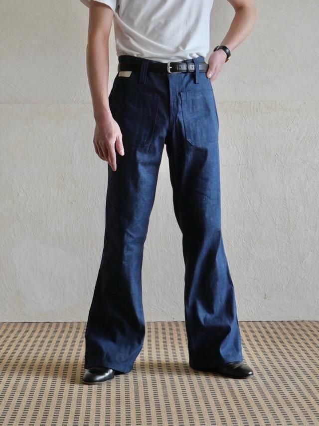 1970s Denim Sailor Pants Dead stock