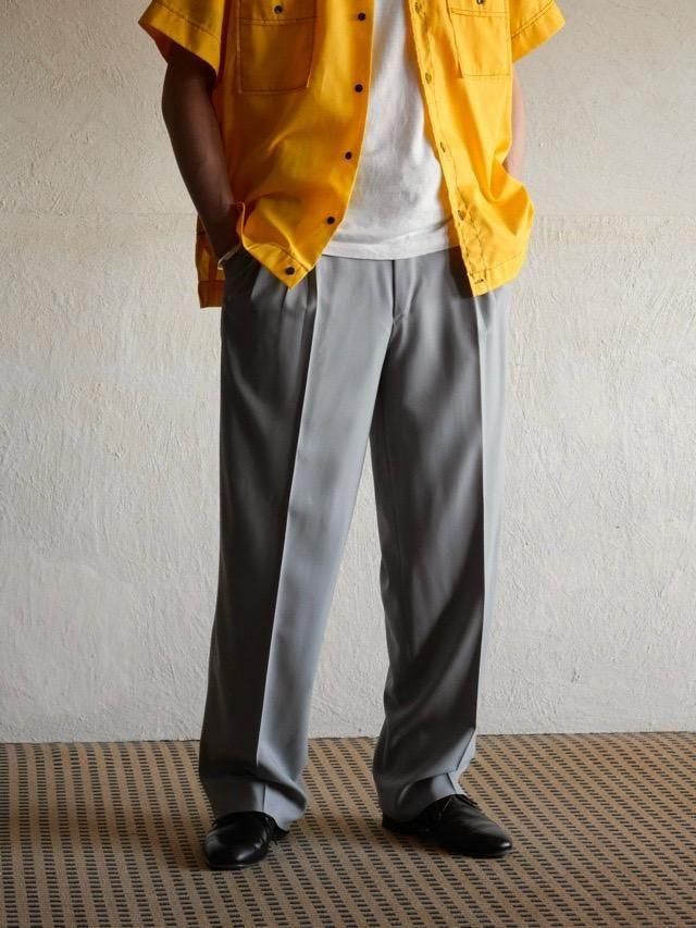 1990~00's ZENELLA 4tucks Trousers, Gray 
