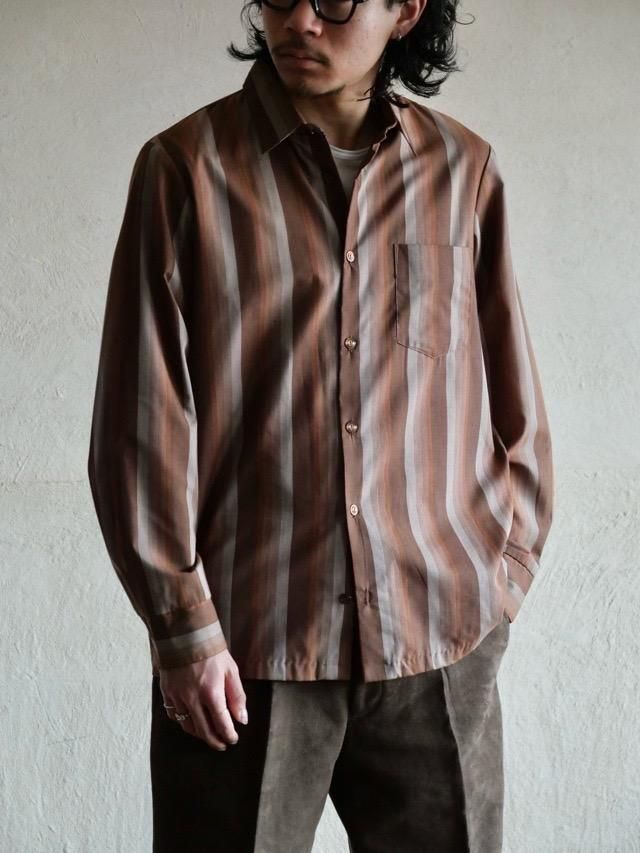 1970~80's Triumph Brown Gradient Stripe Shirt