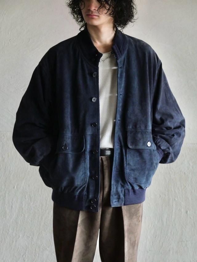 1980~90's Italian Vintage
Goat-Suede VALSTAR Jacket "DARK NAVY" 