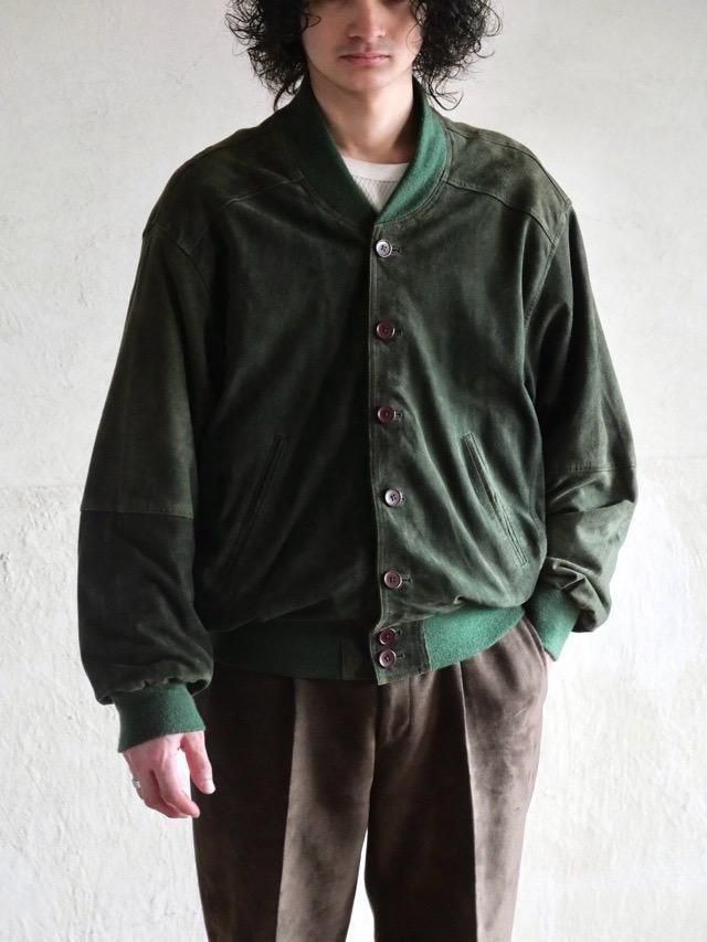 1980~90's Italian Vintage
Goat-Suede VALSTAR Jacket "MOSS-GREEN" 