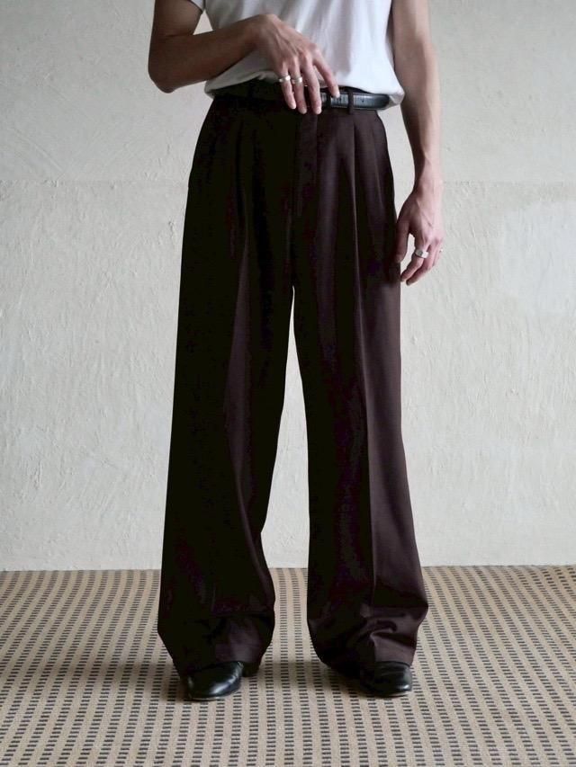 00's ITALY PolyViscose Wide Trousers Brown