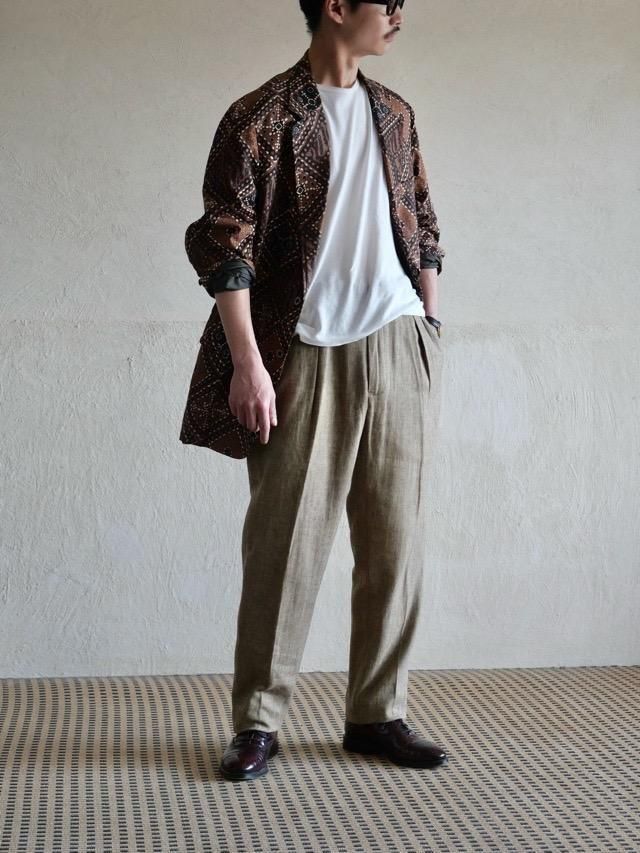 1990~00's Ralph Lauren 
LinenCotton Herringbone Trousers