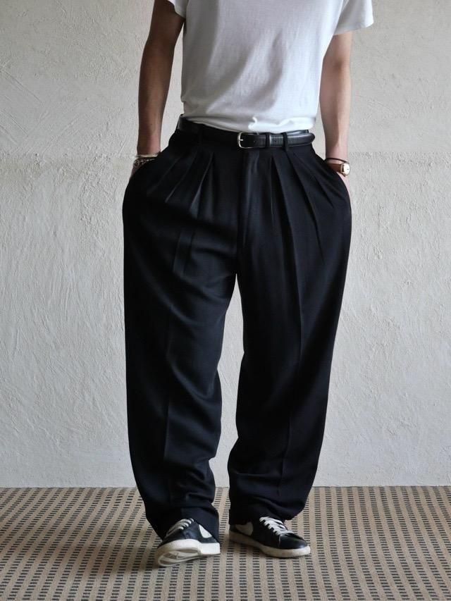 1990's Black Tucks Trousers
