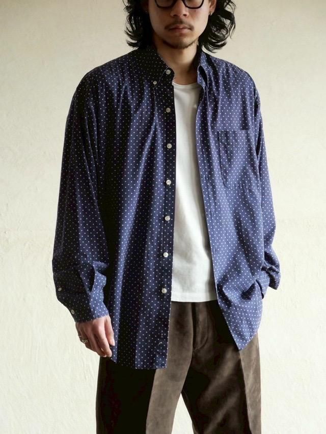 1990's OLD GAP Pindot Cotton B.D.Shirt 