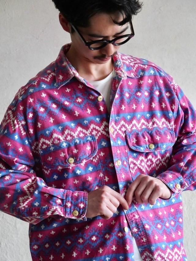 1990's Italian Vintage Printed Heaty Cotton Shirt