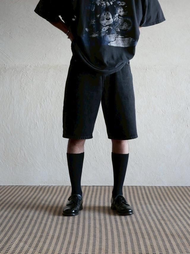 1996s Levis 550 Black Denim Shorts, Made in USA.