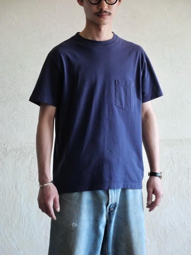 "NAVY"
1990's J.CREW 100% Cotton Poaket T-shirt