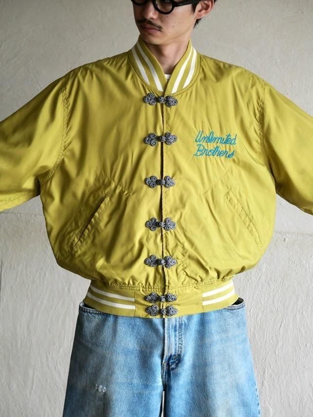 1990's Italian Vintage UNLIMITED
Bowling Embroidered Design Nylon Blouson  + MONK Custom