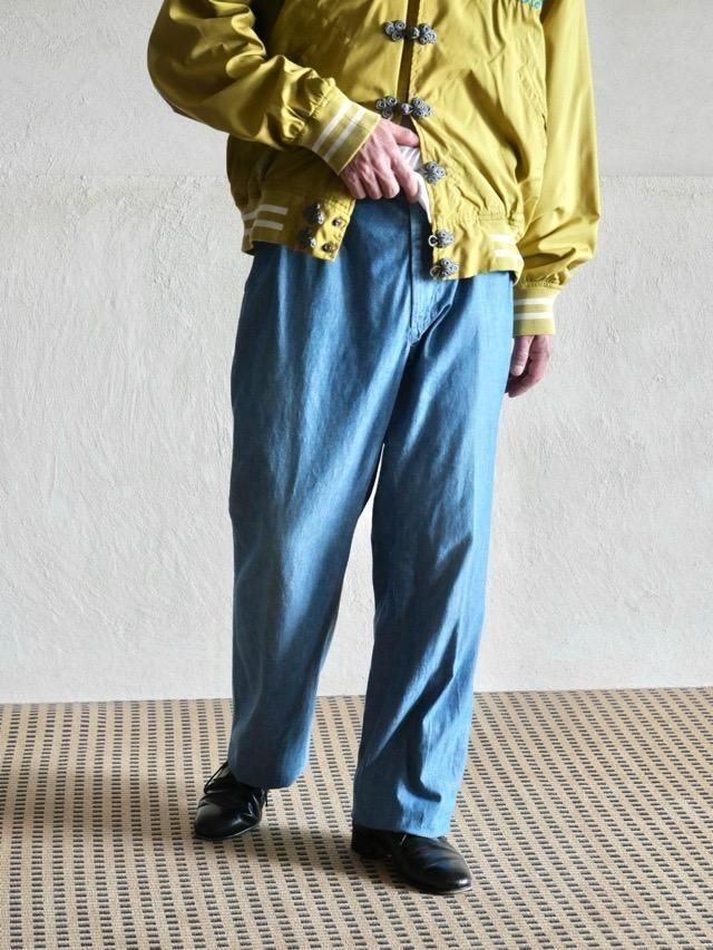 1990's LANDS'END Chambray Cotton Trousers