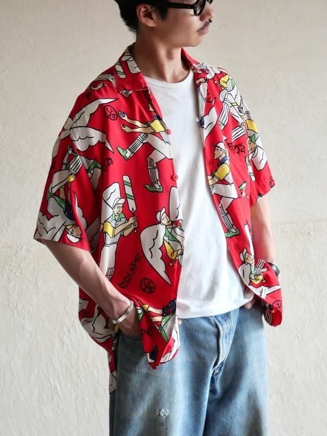 1980's CASTELBAJAC Vintage Printed Rayon Shirt, "Cricket Angels" Made in Italy.