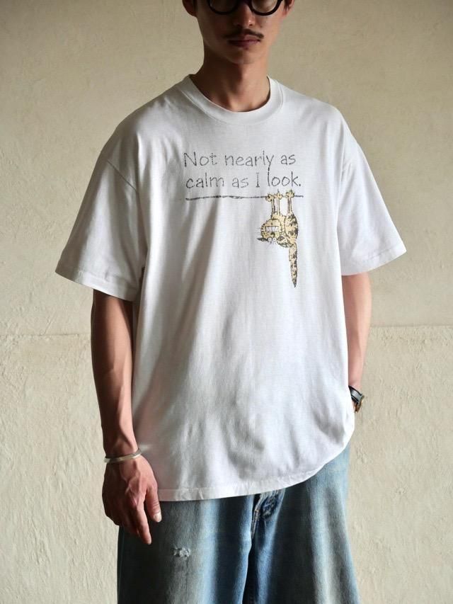 1990's Vintage Printed T-shirt "Nervous Cat"