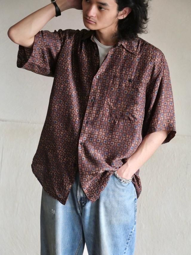 MONTAGE All-over Pattern S/S Silk Shirt