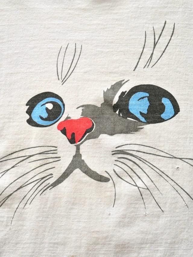 1990's " CFU (Cat Face Up) " Printed T-shirt