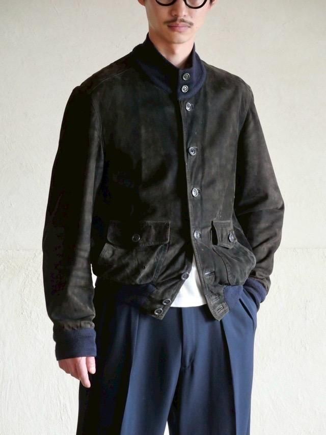 1980~90's Italian Vintage Goat-Suede Valstar Jacket "Fade Dark NAVY colors" ڭ
