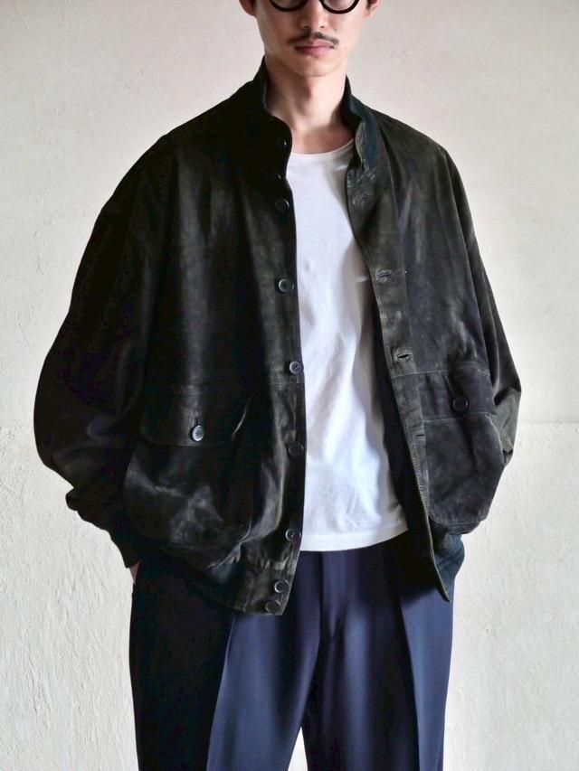 1980~90's Italian Vintage Goat-Suede Valstar Jacket "Fade Dark NAVY colors" ڭ