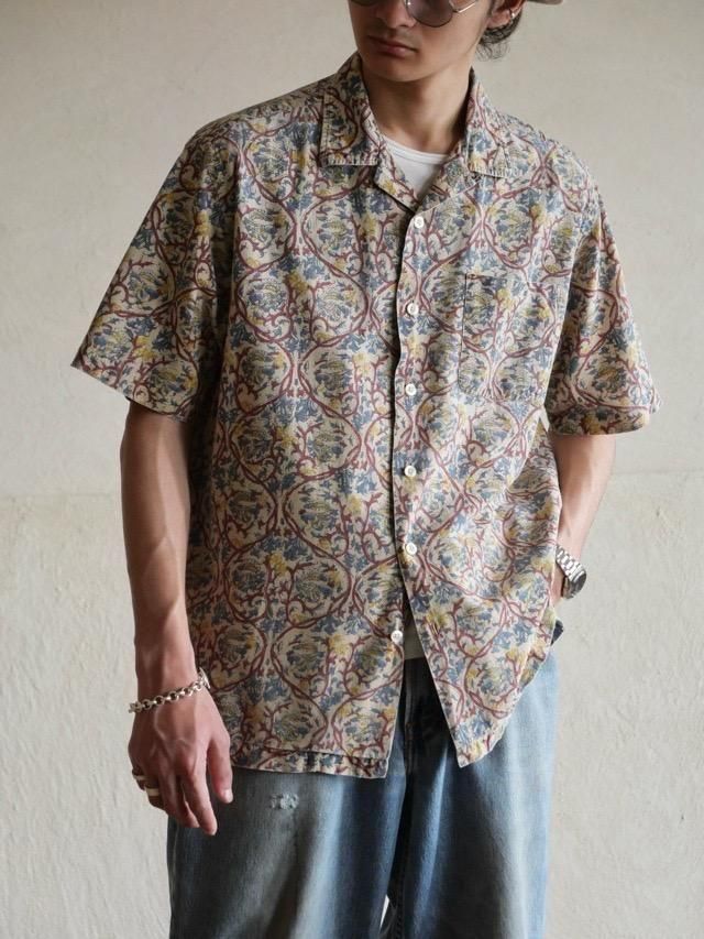 1990s Polo by Ralph Lauren CALDWELL Botanical Pattern S/S Open Collar Shirt 