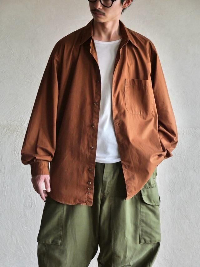 00's Eddie Bauer Cotton Twill  Shirt "Brown"