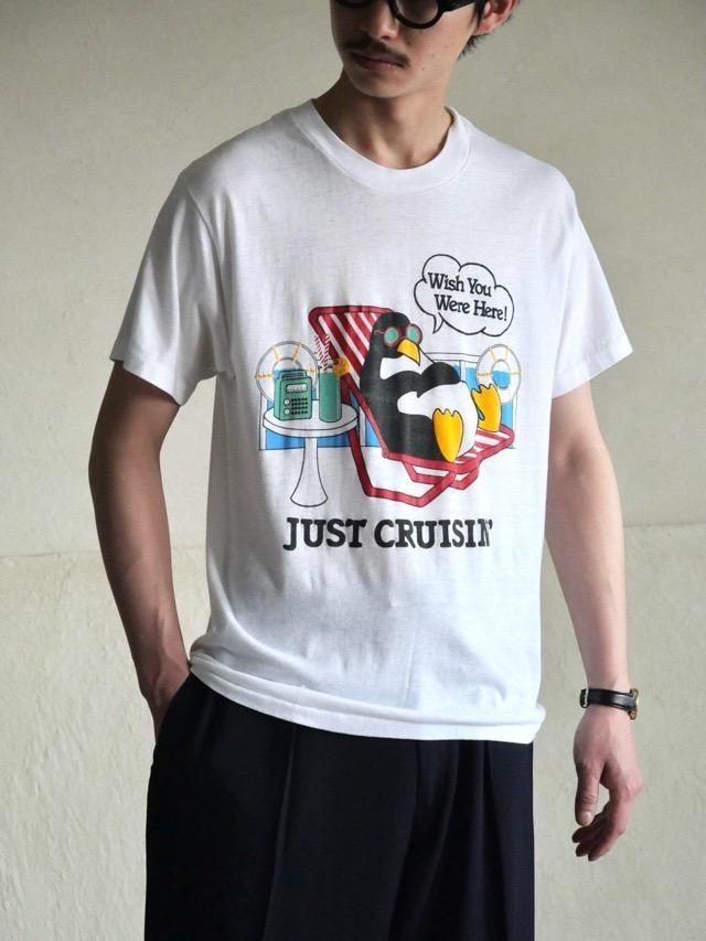 1990's "Vacances Penguin" Printed T-shirt