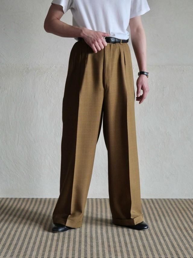 1990's Vevy Wide 2tucks Wool Trousers