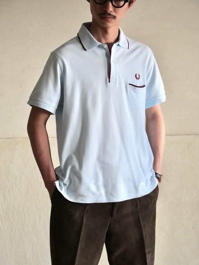 00's Italian Limited FREDPERRY Polo Shirt &#127470;&#127481;&#127468;&#127463;Ice-Blue