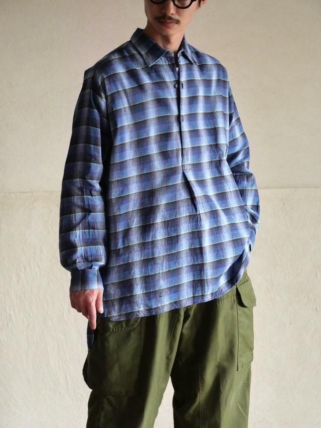 EURO Vintage Chadow Check Grandfather Shirtڭ