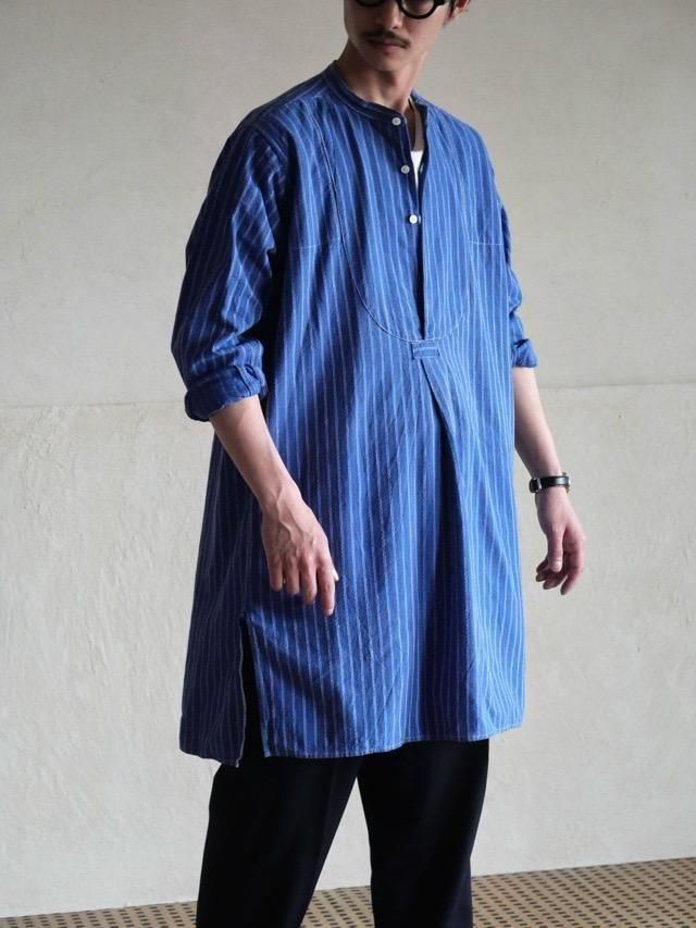 EURO Vintage Cotton Stripe Grandfather Shirtڭ