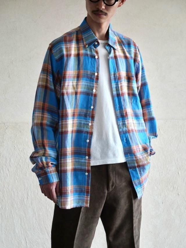 00's AlanPaine Linen100% Check Shirt