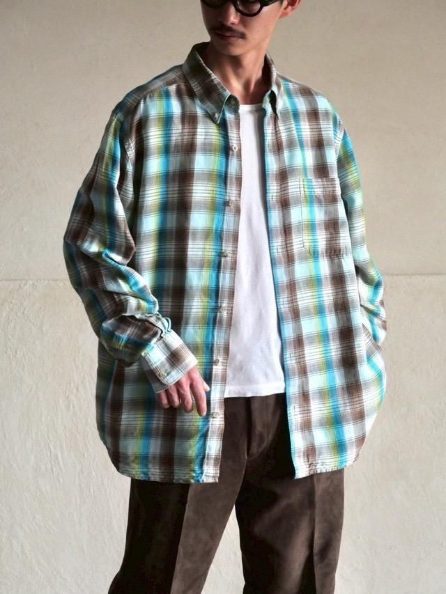 Eddie Bauer LinenCotton Check Shirt
&#127912; " choco mint / lime / turquoise " 