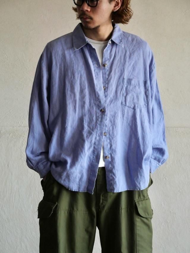00's Linen Wide L/S Shirt "Light purple"