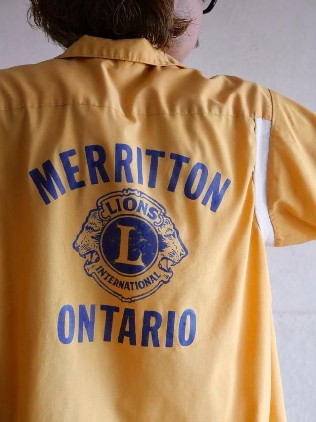 1970's Open-collar S/S Shirt "Merritton Lions Club"
