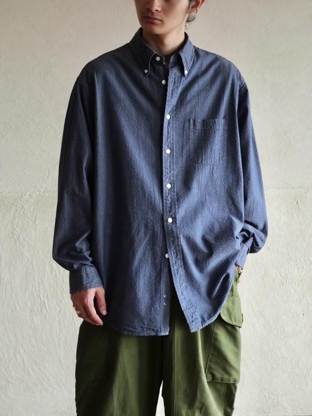 00's Brooks Brothers Seersucker B.D. Shirt "MADISON"