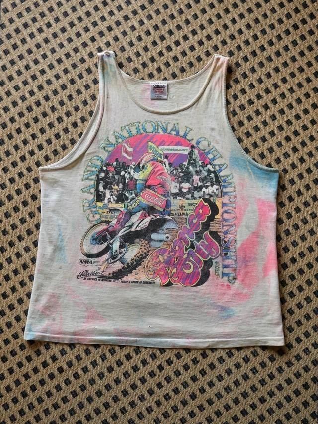 1990s Vintage Printed Tank top Motocross