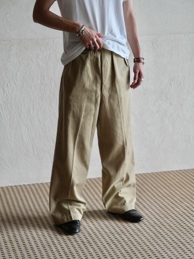 about1940's Cotton Twill 2tucks Trousers