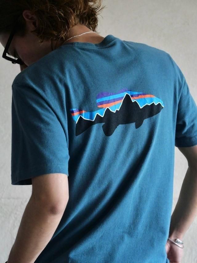 Patagonia Logo T-Shirt, Snowy mountain fish