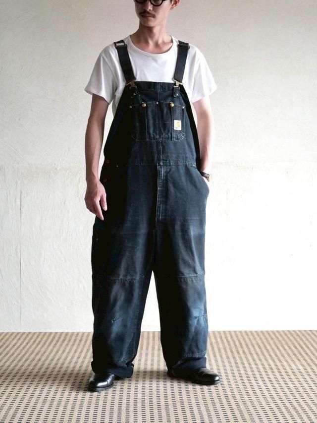 1990's Carhartt Black Canvas Overall Black