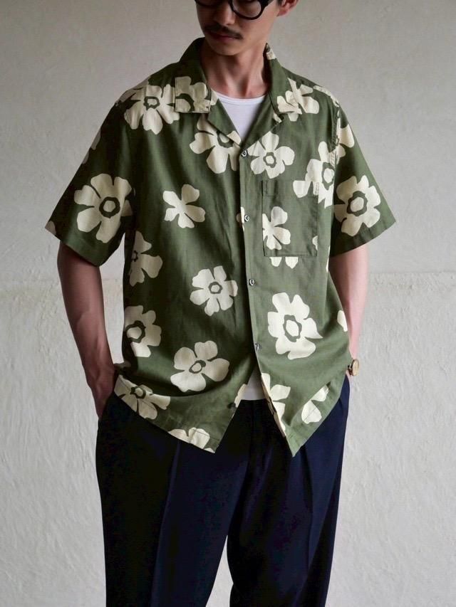 00's GAP Linen Flower Printed S/S Shirt