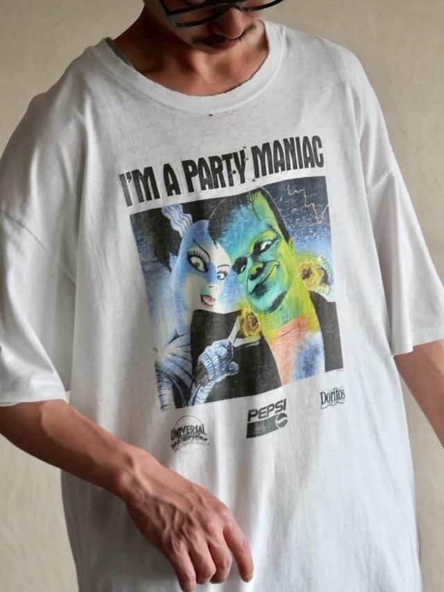1990's "I'M A PARTY MANIAC" Printed T.shirt