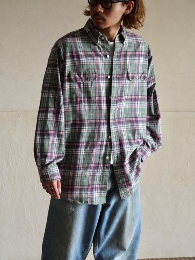 1990~00's RalphLauren Gingham Check B.D.Shirt