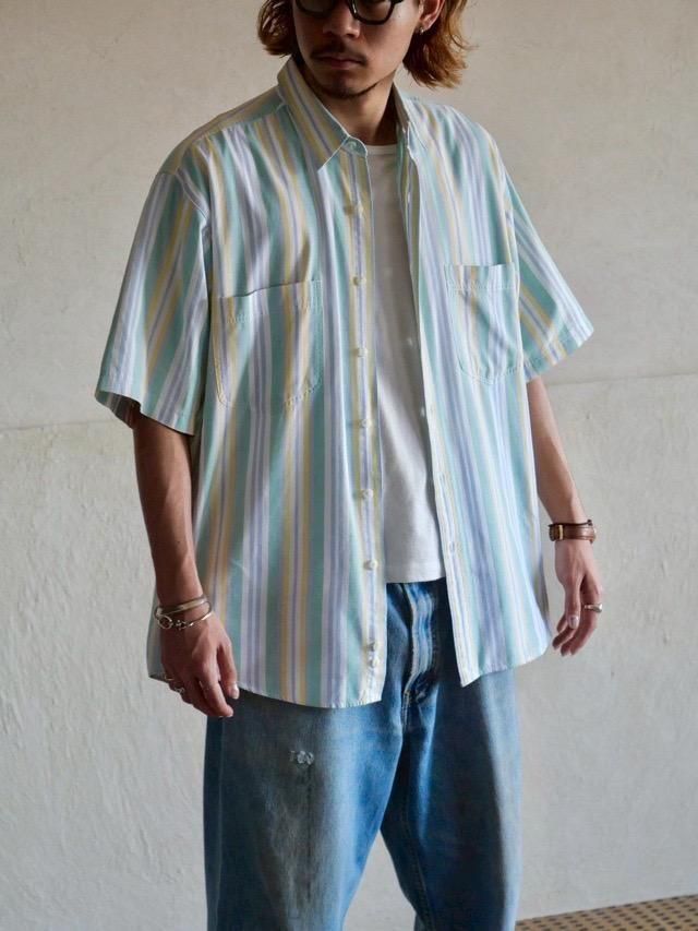 1980~90s Vintage EddieBauer S/S Stripe Shirt