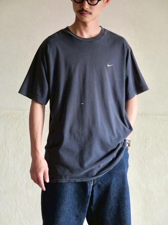  Fade Navy 1990~00's NIKE Logo T-shirt